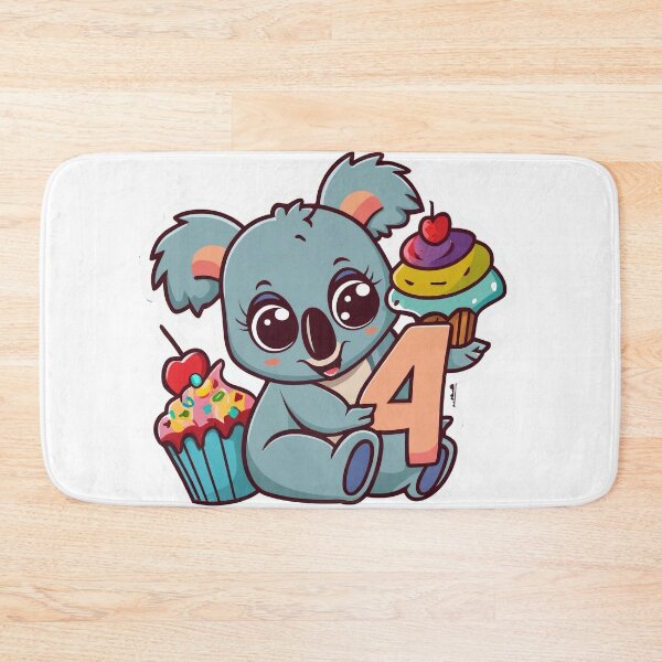 Item preview, Cute Koala Cupcake With Number 4, 4th Birthday designed and sold by lee2021.