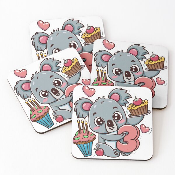 Item preview, Cute Koala Cupcake With Number 3, 3rd Birthday designed and sold by lee2021.