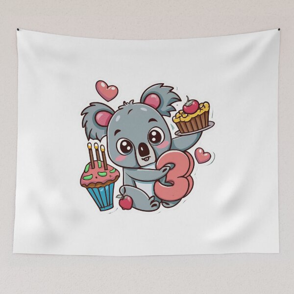 Item preview, Cute Koala Cupcake With Number 3, 3rd Birthday designed and sold by lee2021.
