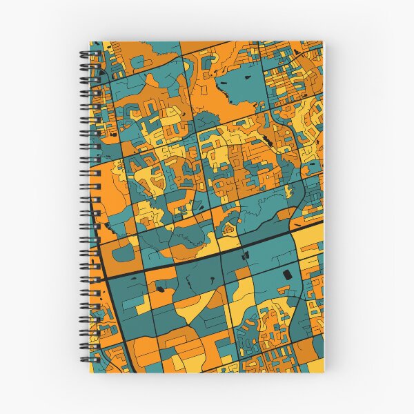 Item preview, Markham Map Pattern in Orange & Teal designed and sold by PatternMaps.