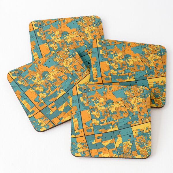 Item preview, Markham Map Pattern in Orange & Teal designed and sold by PatternMaps.