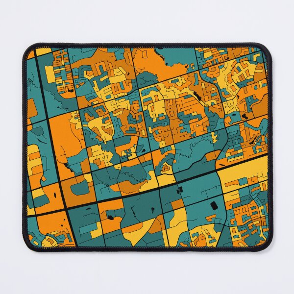 Item preview, Markham Map Pattern in Orange & Teal designed and sold by PatternMaps.