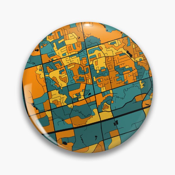 Item preview, Markham Map Pattern in Orange & Teal designed and sold by PatternMaps.