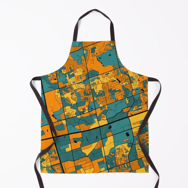 Item preview, Markham Map Pattern in Orange & Teal designed and sold by PatternMaps.