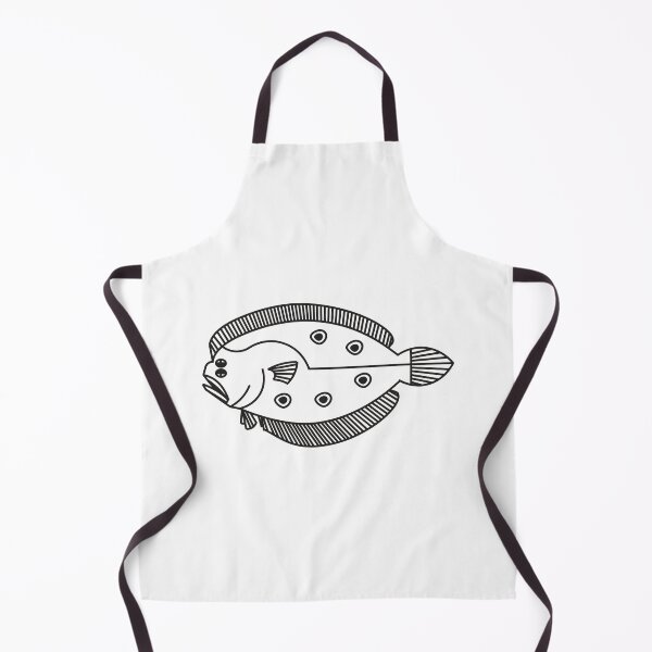Item preview, Fun Flounder Fish in Black and White designed and sold by fruttidimare.
