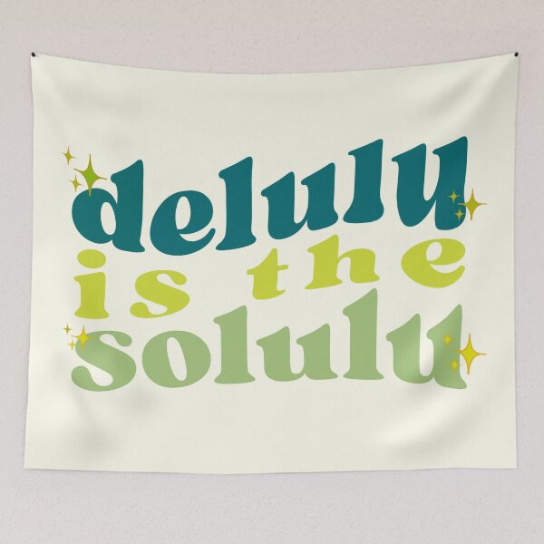 Item preview, DELULU IS THE SOLULU WAVY GREEN STICKER designed and sold by aydapadi.
