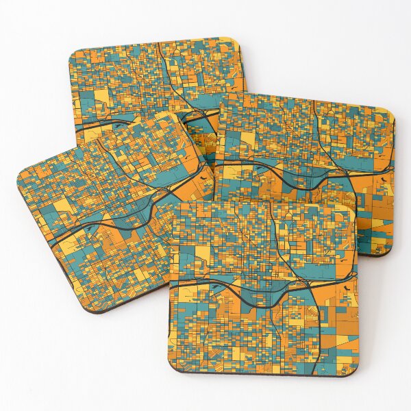 Item preview, Oklahoma City Map Pattern in Orange & Teal designed and sold by PatternMaps.