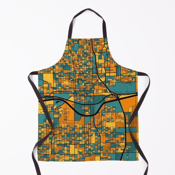 Item preview, Oklahoma City Map Pattern in Orange & Teal designed and sold by PatternMaps.