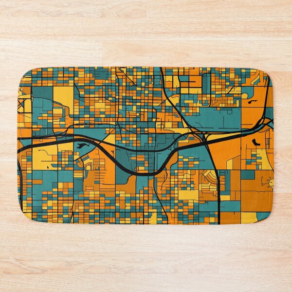 Item preview, Oklahoma City Map Pattern in Orange & Teal designed and sold by PatternMaps.