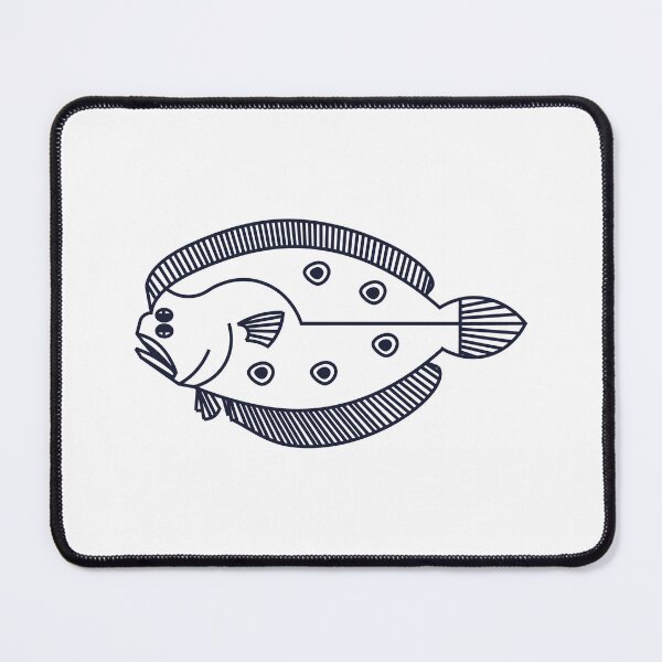 Item preview, Fun Flounder Fish in Deepest Blue and White designed and sold by fruttidimare.