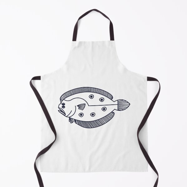 Item preview, Fun Flounder Fish in Deepest Blue and White designed and sold by fruttidimare.