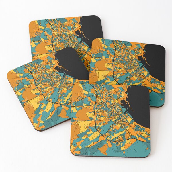 Item preview, Palermo Map Pattern in Orange & Teal designed and sold by PatternMaps.