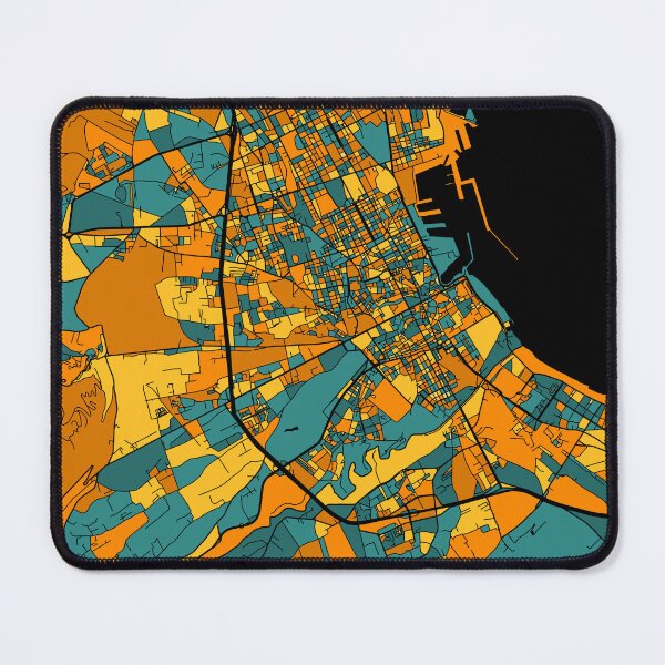 Item preview, Palermo Map Pattern in Orange & Teal designed and sold by PatternMaps.