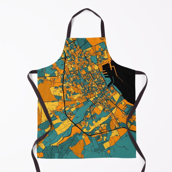 Item preview, Palermo Map Pattern in Orange & Teal designed and sold by PatternMaps.
