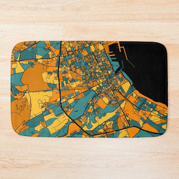 Item preview, Palermo Map Pattern in Orange & Teal designed and sold by PatternMaps.