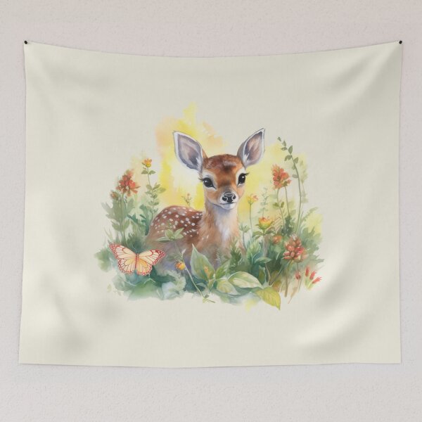 Item preview, Baby Deer and Wildflowers designed and sold by BzTeez.