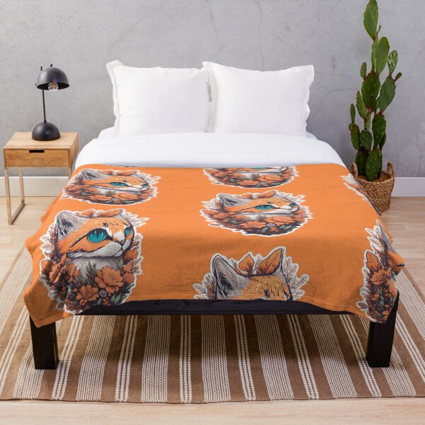 Item preview, Floral Cat in Summer's Orange Delight designed and sold by ngness.