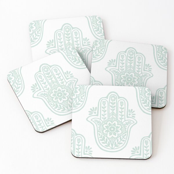Item preview, Hamsa Flora - Snow + Mint designed and sold by Irene Estelle.