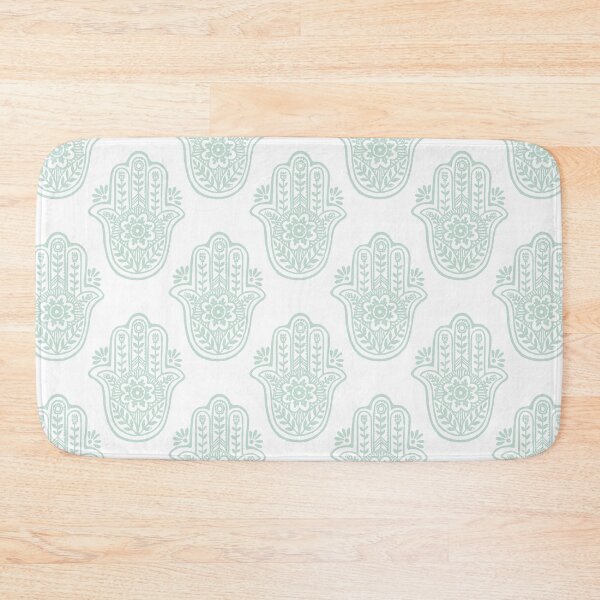 Item preview, Hamsa Flora - Snow + Mint designed and sold by Irene Estelle.