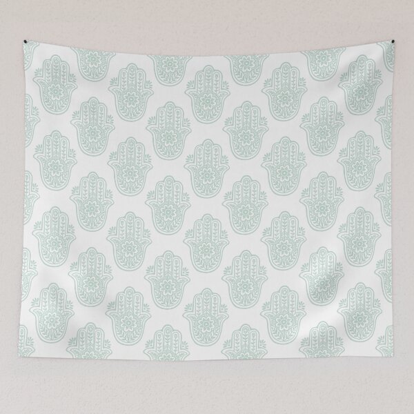 Item preview, Hamsa Flora - Snow + Mint designed and sold by Irene Estelle.
