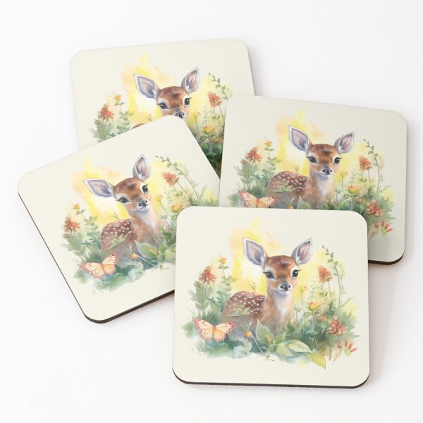 Item preview, Baby Deer and Wildflowers designed and sold by BzTeez.