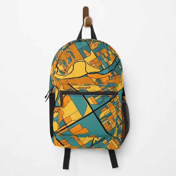 Item preview, Quebec City Map Pattern in Orange & Teal designed and sold by PatternMaps.