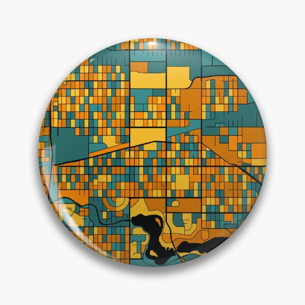 Item preview, Regina Map Pattern in Orange & Teal designed and sold by PatternMaps.