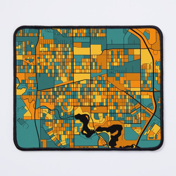 Item preview, Regina Map Pattern in Orange & Teal designed and sold by PatternMaps.