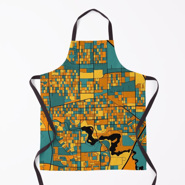 Artikelvorschau, Regina-Kartenmuster in Orange und Blaugrün entworfen und verkauft von PatternMaps.