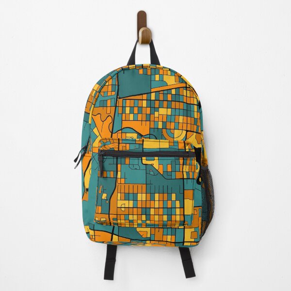 Item preview, Regina Map Pattern in Orange & Teal designed and sold by PatternMaps.