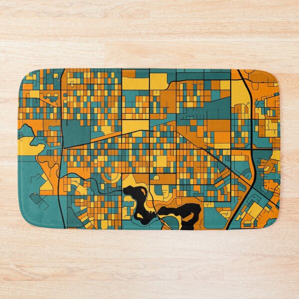 Item preview, Regina Map Pattern in Orange & Teal designed and sold by PatternMaps.