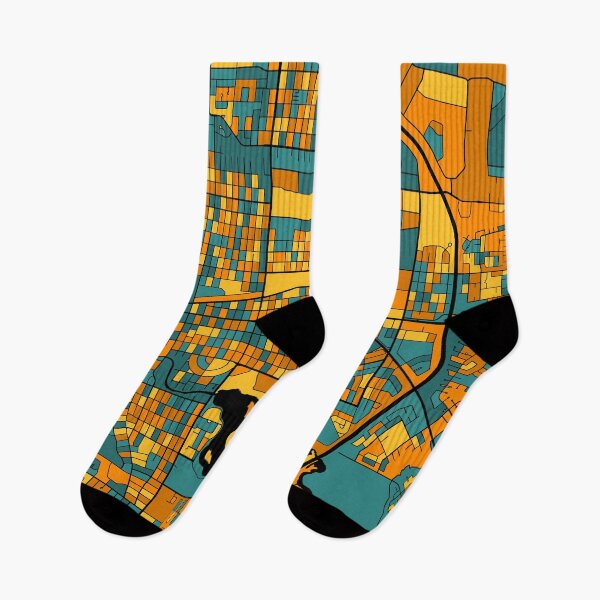 Item preview, Regina Map Pattern in Orange & Teal designed and sold by PatternMaps.
