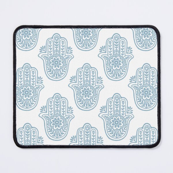 Artikelvorschau, Hamsa Flora Linocut Pattern - Snow + Sky entworfen und verkauft von Irene Estelle.