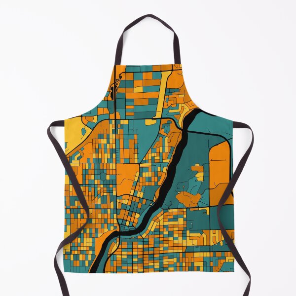 Item preview, Saskatoon Map Pattern in Orange & Teal designed and sold by PatternMaps.