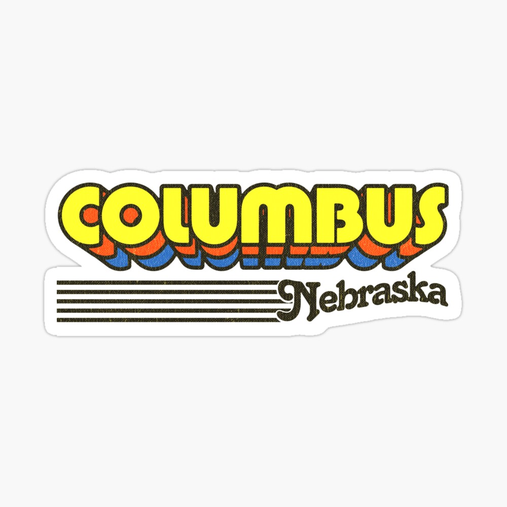 Columbus, Nebraska | Retro Stripes Sticker