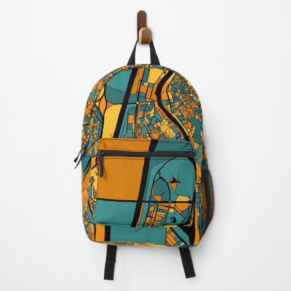 Item preview, Seville Map Pattern in Orange & Teal designed and sold by PatternMaps.