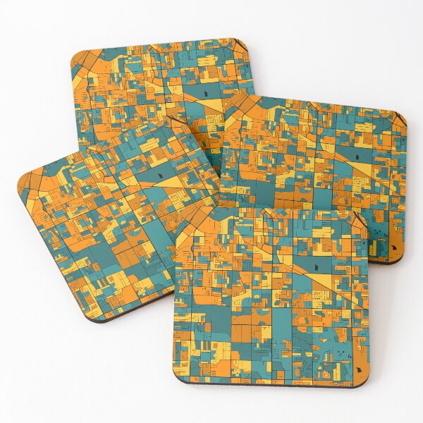 Item preview, Surrey Map Pattern in Orange & Teal designed and sold by PatternMaps.