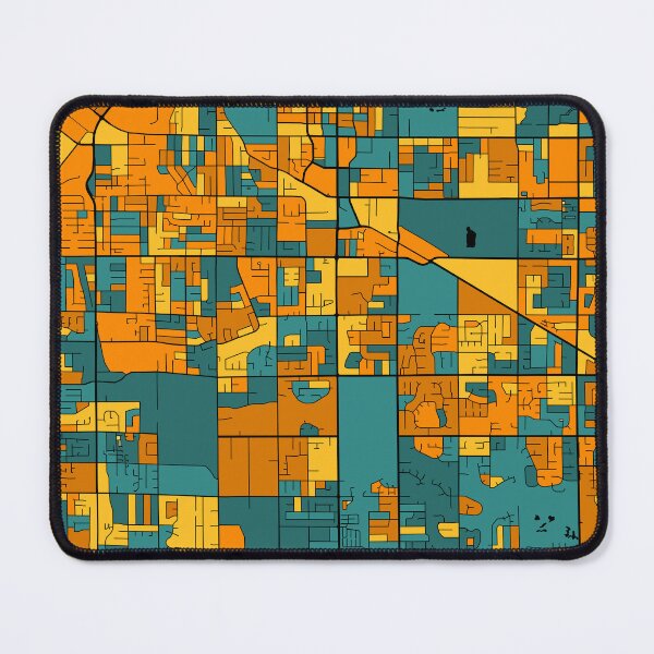 Item preview, Surrey Map Pattern in Orange & Teal designed and sold by PatternMaps.