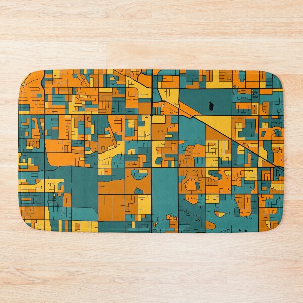 Item preview, Surrey Map Pattern in Orange & Teal designed and sold by PatternMaps.