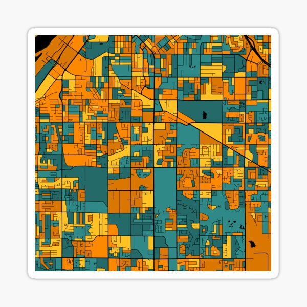 Item preview, Surrey Map Pattern in Orange & Teal designed and sold by PatternMaps.
