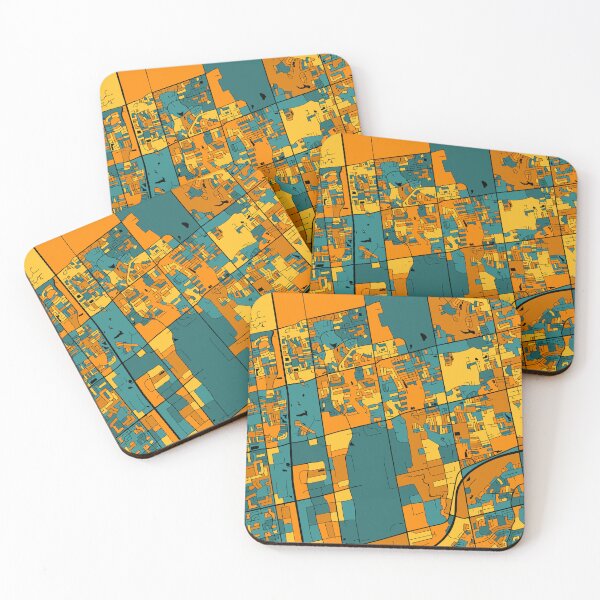 Item preview, Vaughan Map Pattern in Orange & Teal designed and sold by PatternMaps.