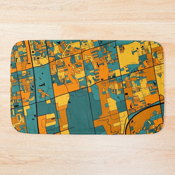 Item preview, Vaughan Map Pattern in Orange & Teal designed and sold by PatternMaps.