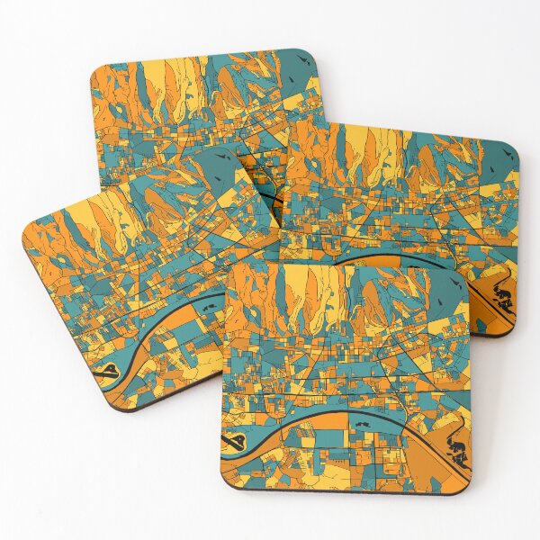 Item preview, Zagreb Map Pattern in Orange & Teal designed and sold by PatternMaps.