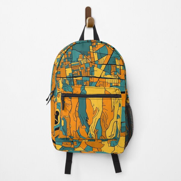Item preview, Zagreb Map Pattern in Orange & Teal designed and sold by PatternMaps.