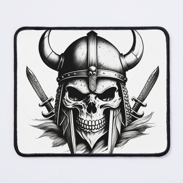 Item preview, Skull in Viking helmet designed and sold by Elegant Edge.