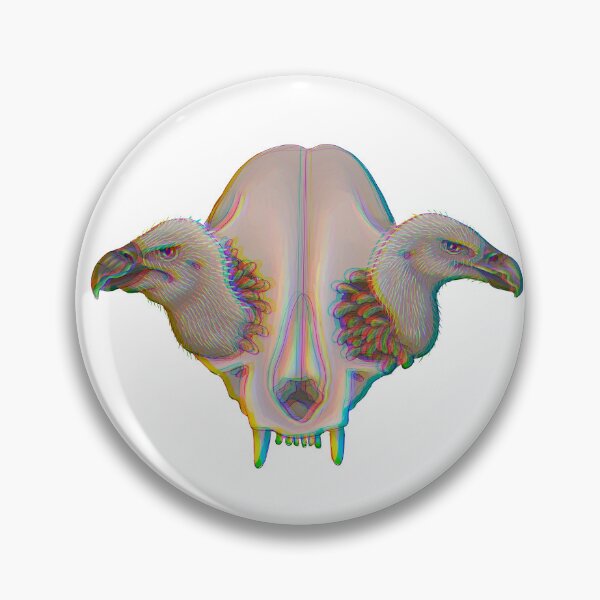 Item preview, chromatic cat skull with vultures designed and sold by Artbychb.
