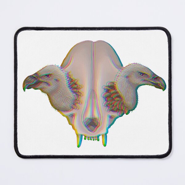 Item preview, chromatic cat skull with vultures designed and sold by Artbychb.