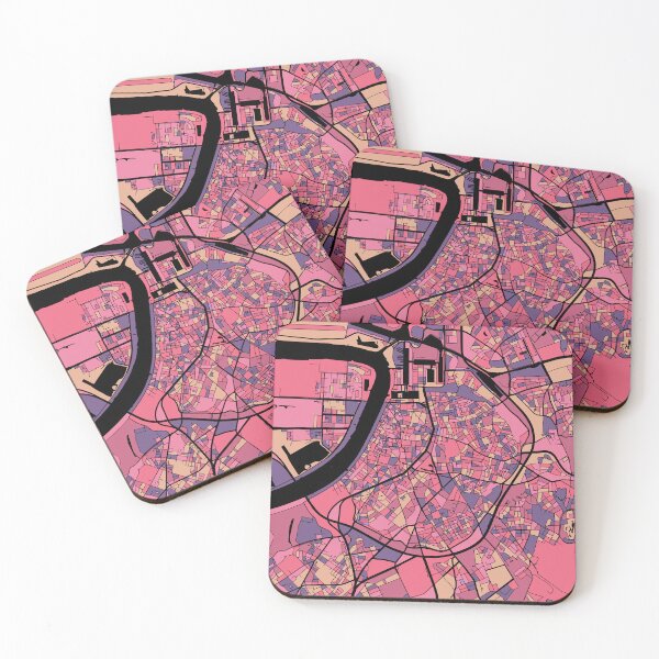 Item preview, Antwerp Map Pattern in Purple & Pink designed and sold by PatternMaps.