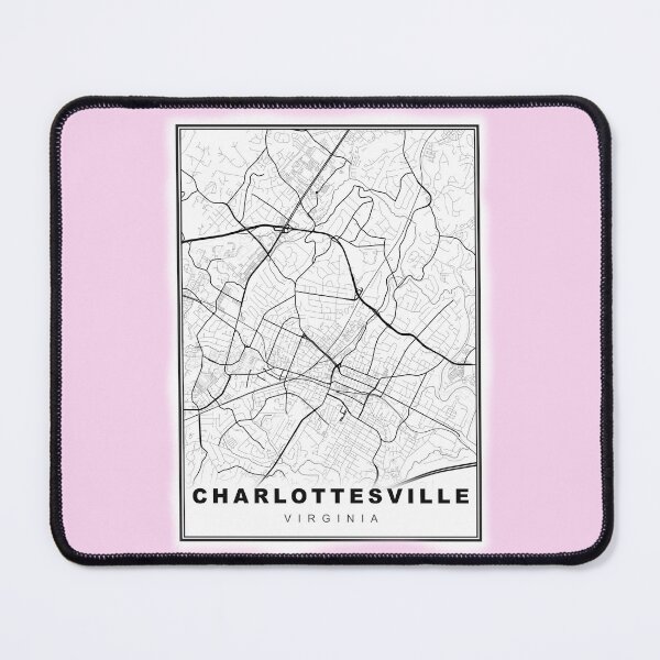 Item preview, Minimalist Pastel Pink Charlottesville Map designed and sold by Tamas Das.