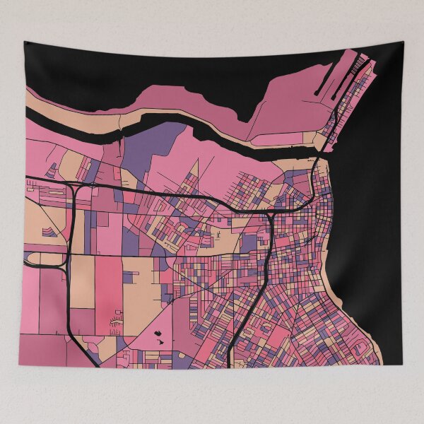 Item preview, Corpus Christi Map Pattern in Purple & Pink designed and sold by PatternMaps.